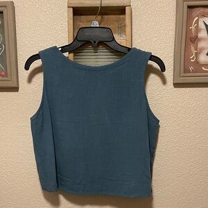 Elegant Teal Sleeveless Women's Tank Top & Pants